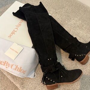 See By Chloe Black Over-the-Knee Boots EU 36